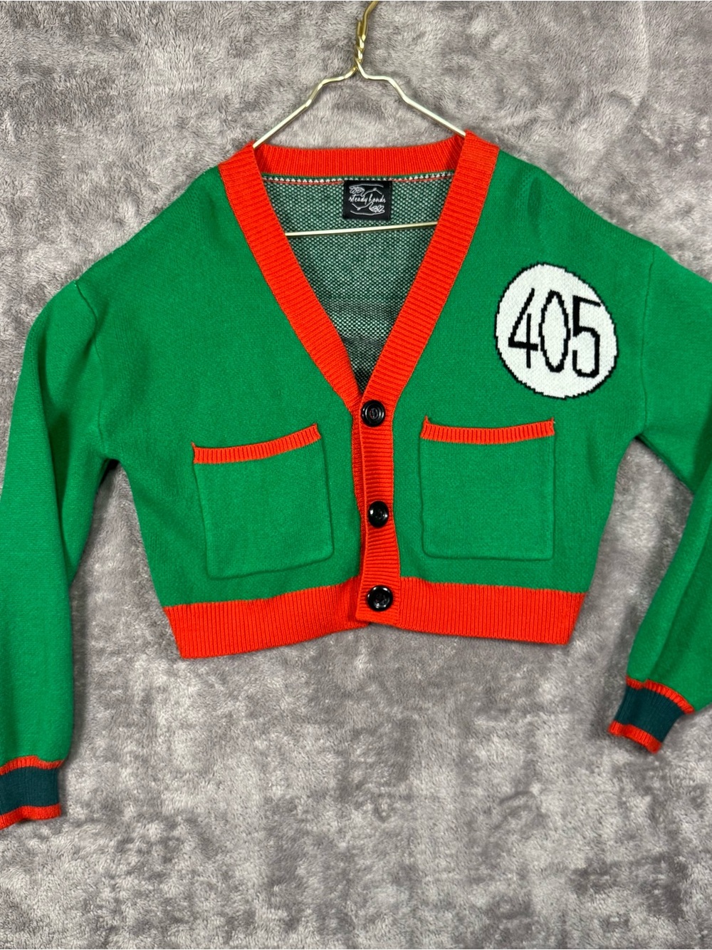 Green Cropped Cardigan with Orange Trim 405 Patch - Women Gon Hunter x Hunter